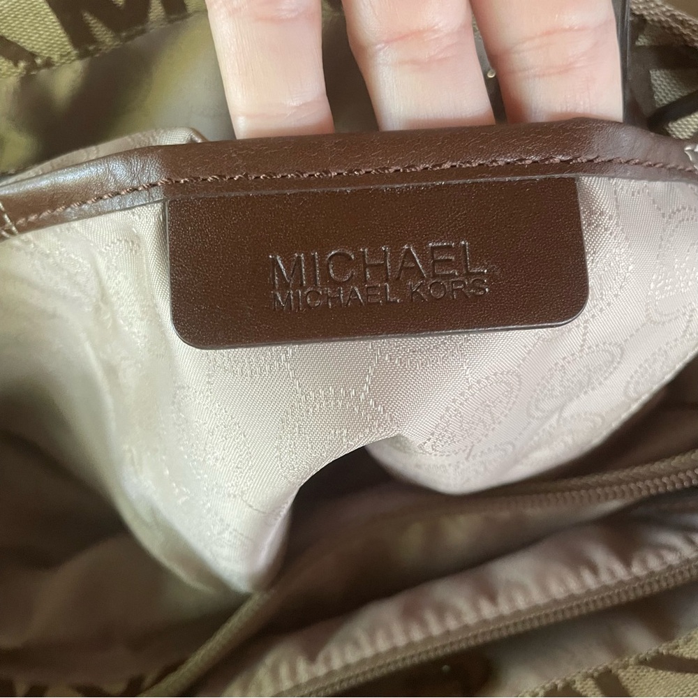 Michael Kors Brown and Tan Signature Large Tote - Picture 11 of 14